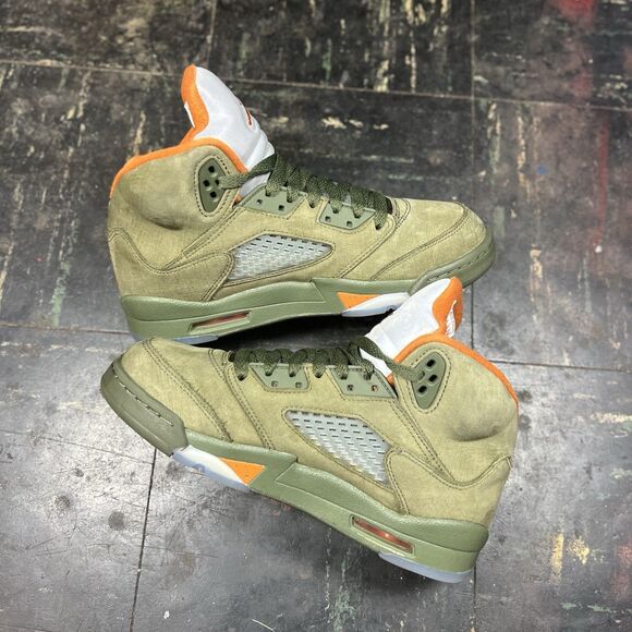 Nike Air Jordan 5 Retro "Olive" 2024 GS Sz 5.5Y OG RARE MJ Metallic (440888-308) - Picture 4 of 6